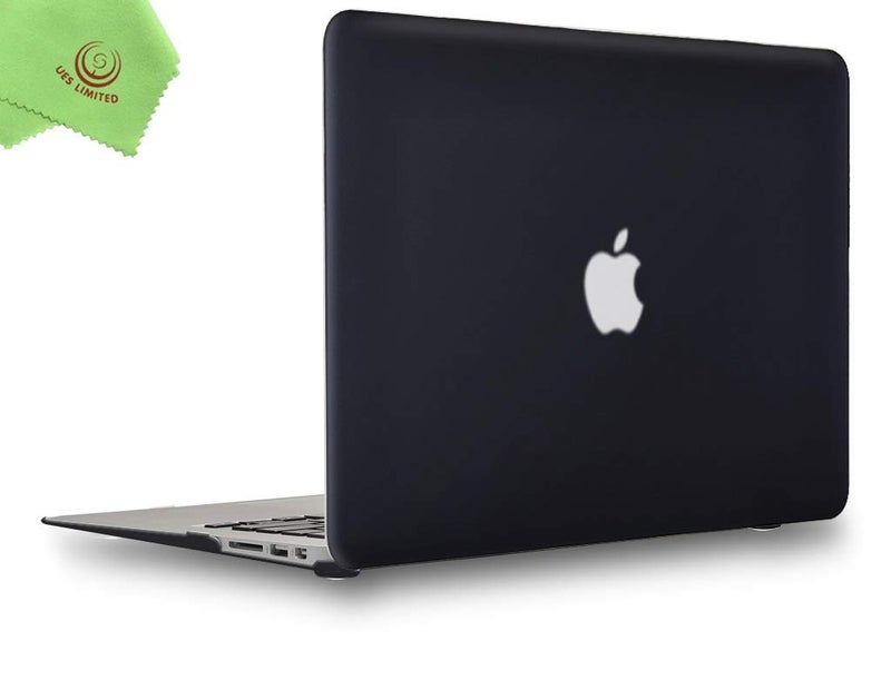 UESWILL MacBook Air 13 inch Case, UESWILL Smooth Soft-Touch Matte Hard Shell Case Cover for 2008-2017 MacBook Air 13 inch (Model A1466 / A1369) + Microfibre Cleaning Cloth, Black - Image 1